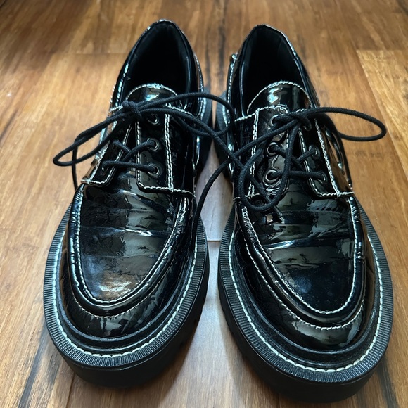 Zara Topstitch Patent Boat Shoes - Picture 3 of 8